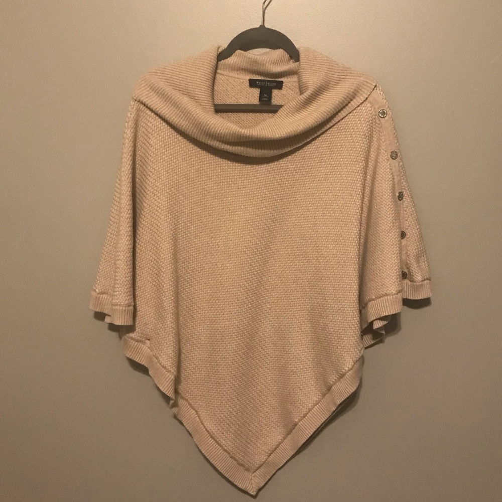 WHBM Beige Sweater Poncho (M)